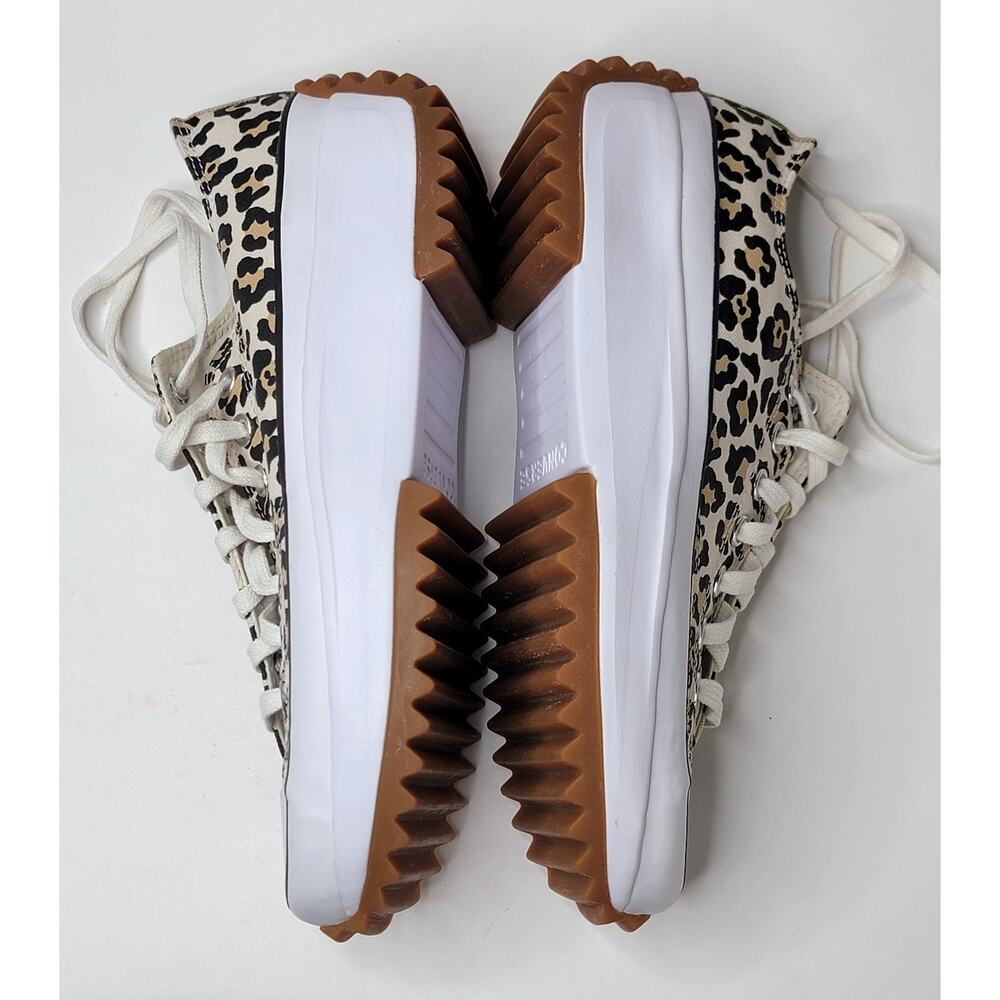 Converse Chuck Taylor 10M Low Top Chunky Platform Leopard Run Star Tennis Shoes - Picture 8 of 12